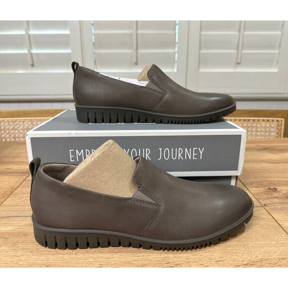 Dansko Linley Burnished Calf Grey Slip Ons Leather Sz 9.5/10 US NIB Arch Support - Picture 2 of 15